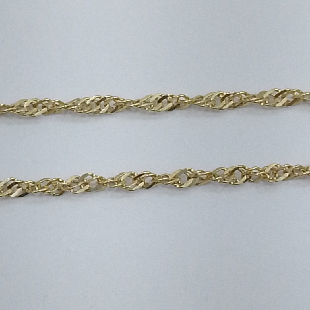 CADENAS TEJIDO MEDIO TZL ORO 14K 55 CM 3.1 GR (NUEVO)