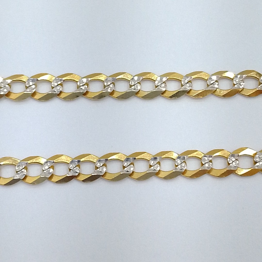 CADENAS BARBADA DIAMANTADA ORO 14K 55 CM 9 GR (NUEVO)