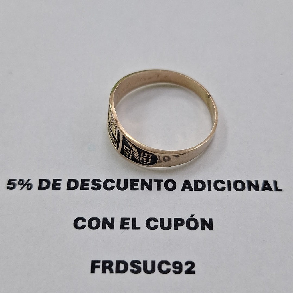ANILLO DE GRADUACIÓN ORO 10 K 2.7 GRMS (SEMINUEVO)
