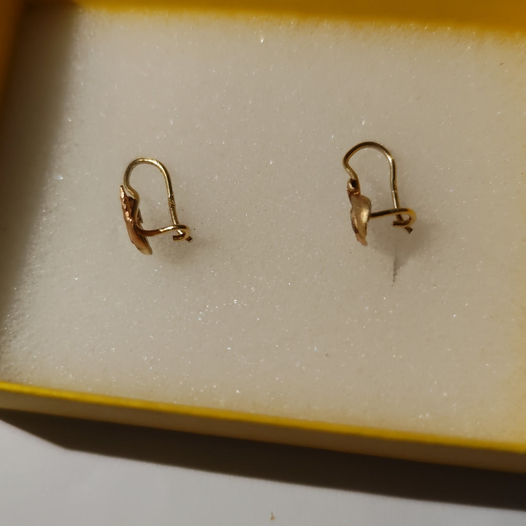 ARETES PAR ORO COMBINADO 14 K 0,90 GRMS (SEMINUEVO)