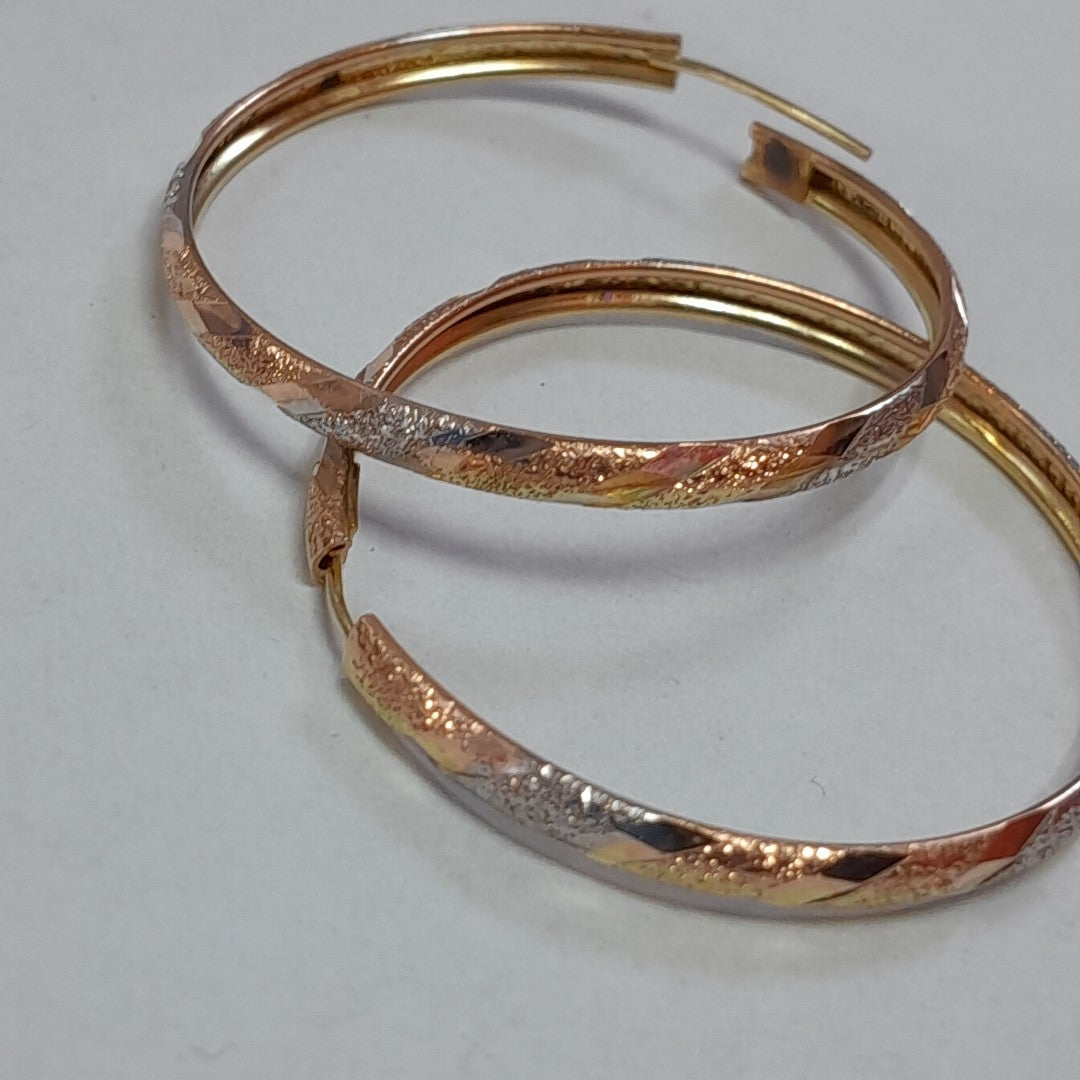 ARRACADAS PAR ORO, RODIADO 14 K 3.8 GRMS (SEMINUEVO)