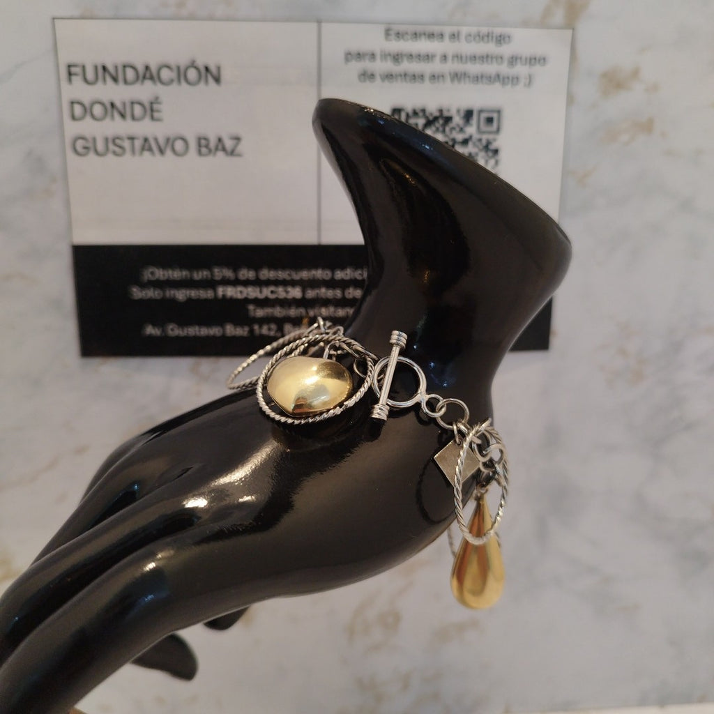 PULSERA ORO, PLATA 14 K 6.6 GRMS (SEMINUEVO)