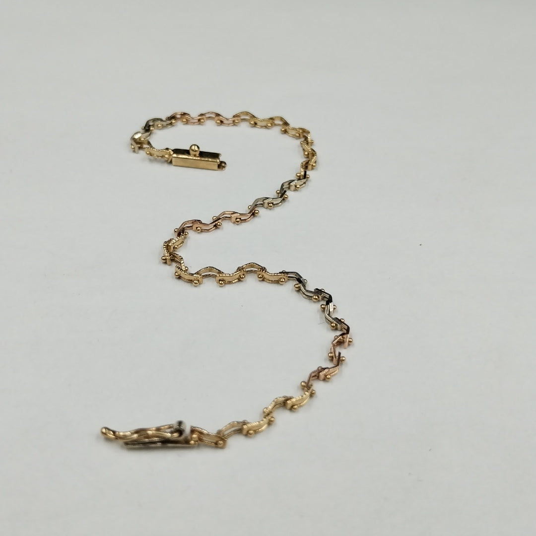 PULSERA ORO COMBINADO 14 K 4,40 GRMS (SEMINUEVO)