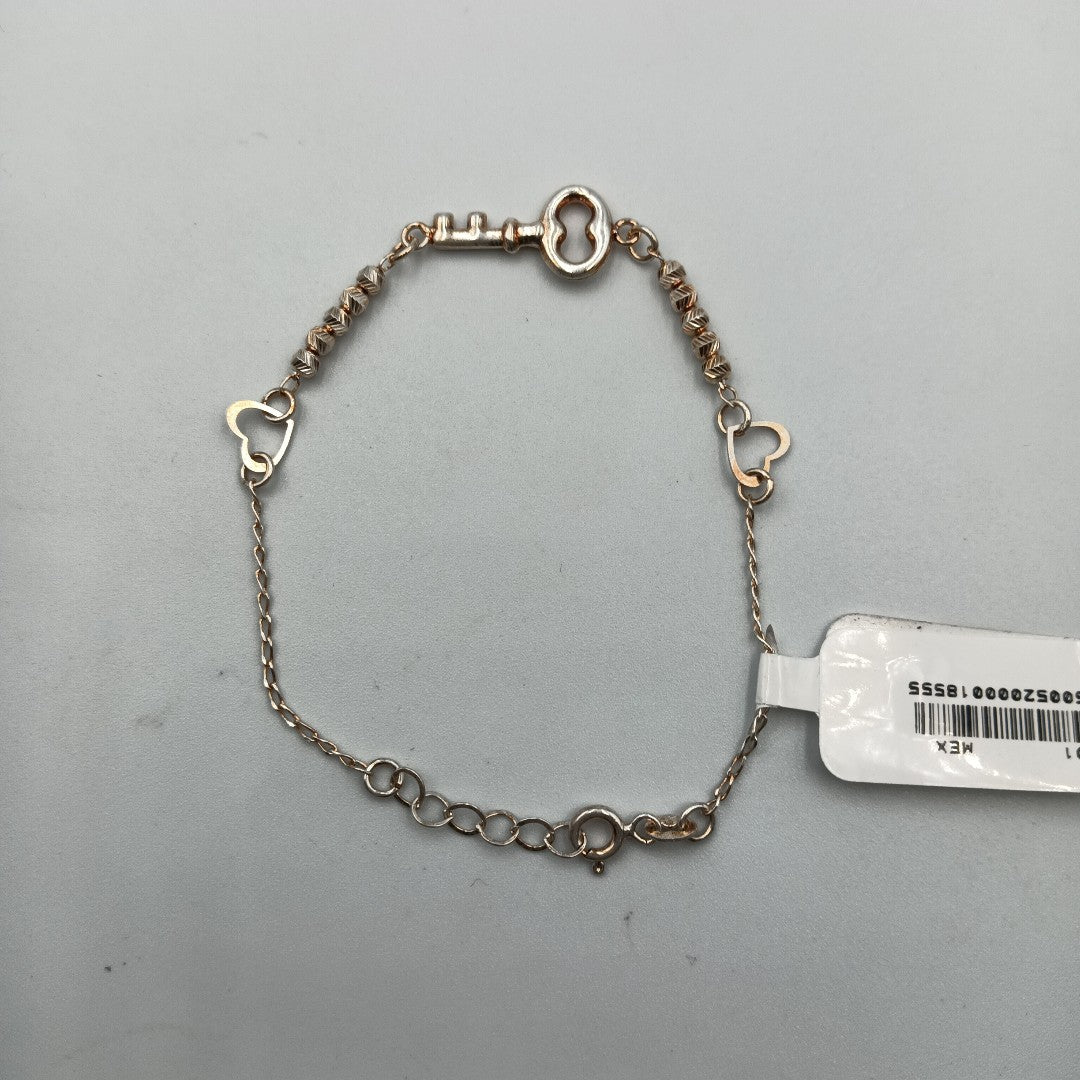 PULSERA TEJIDO LLAVE PLATA .925 18 CM 2.3 GR (NUEVO)