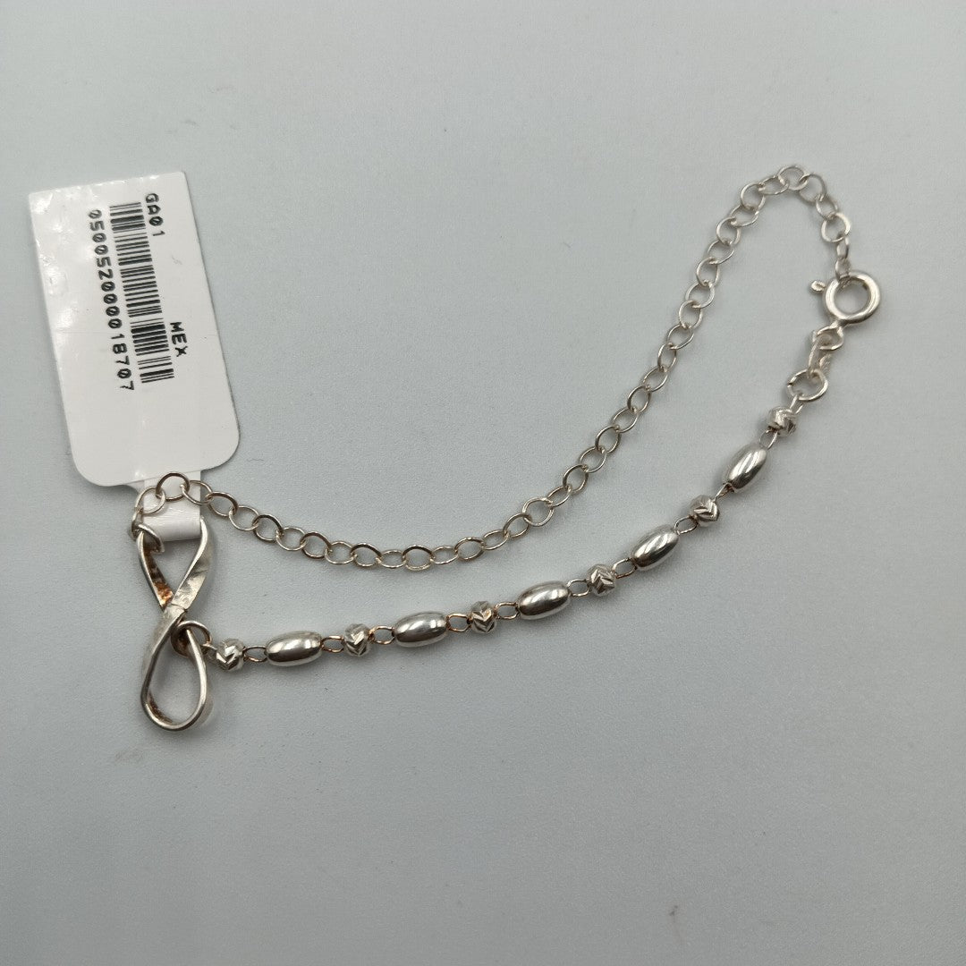 PULSERA TEJIDO INFINITO PLATA .925 18 CM 2.4 GR (NUEVO)