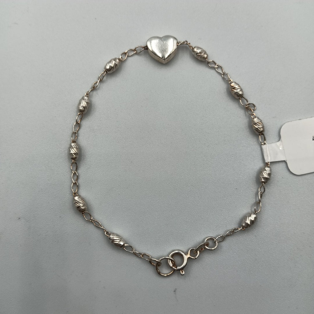 PULSERA TEJIDO CORAZON PLATA .925 18 CM 3.4 GR (NUEVO)