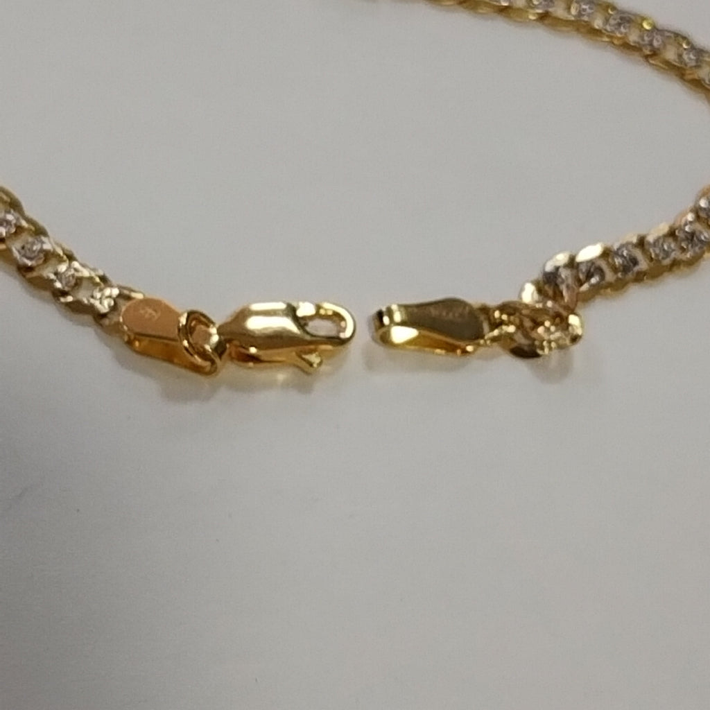 PULSERAS TEJIDO BARBADA ORO 14K 18 CM 4.4 GR (NUEVO)