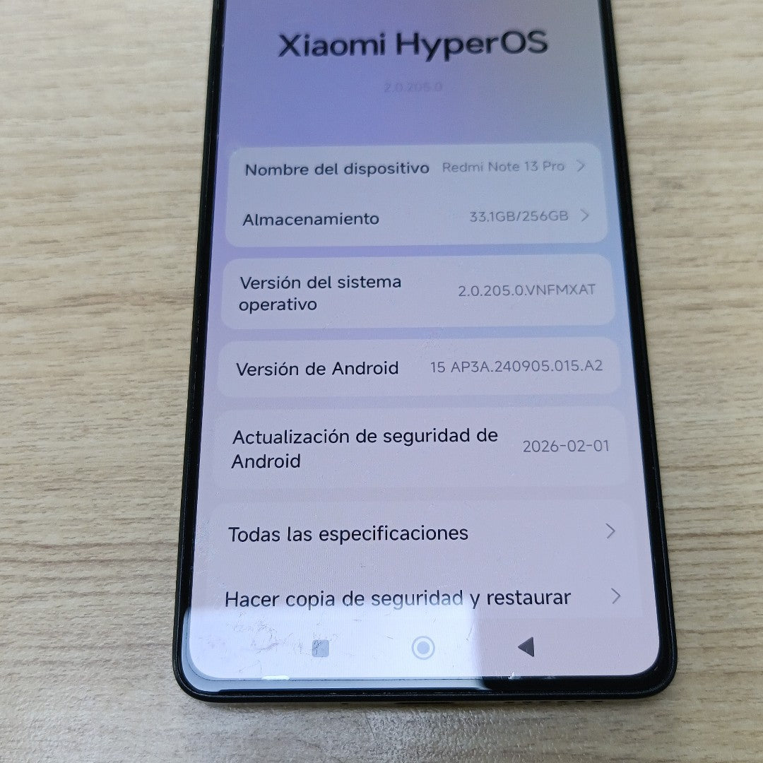 CELULAR XIAOMI REDMI NOTE 13 PRO 23117RA68G (2023) 256 GB 8 GB RAM (SEMINUEVO)