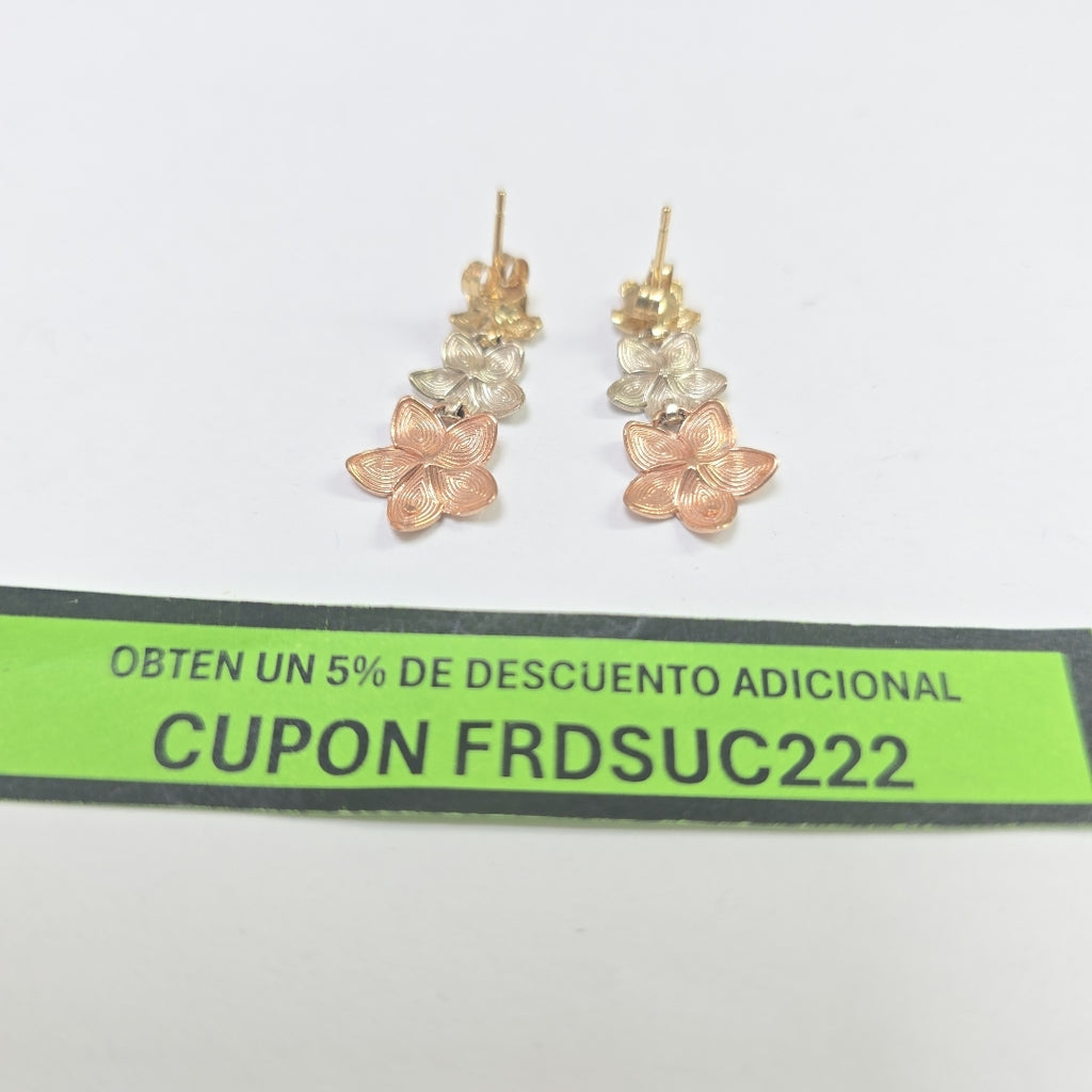ARETES PAR ORO COMBINADO 10 K 1.8 GRMS (SEMINUEVO)