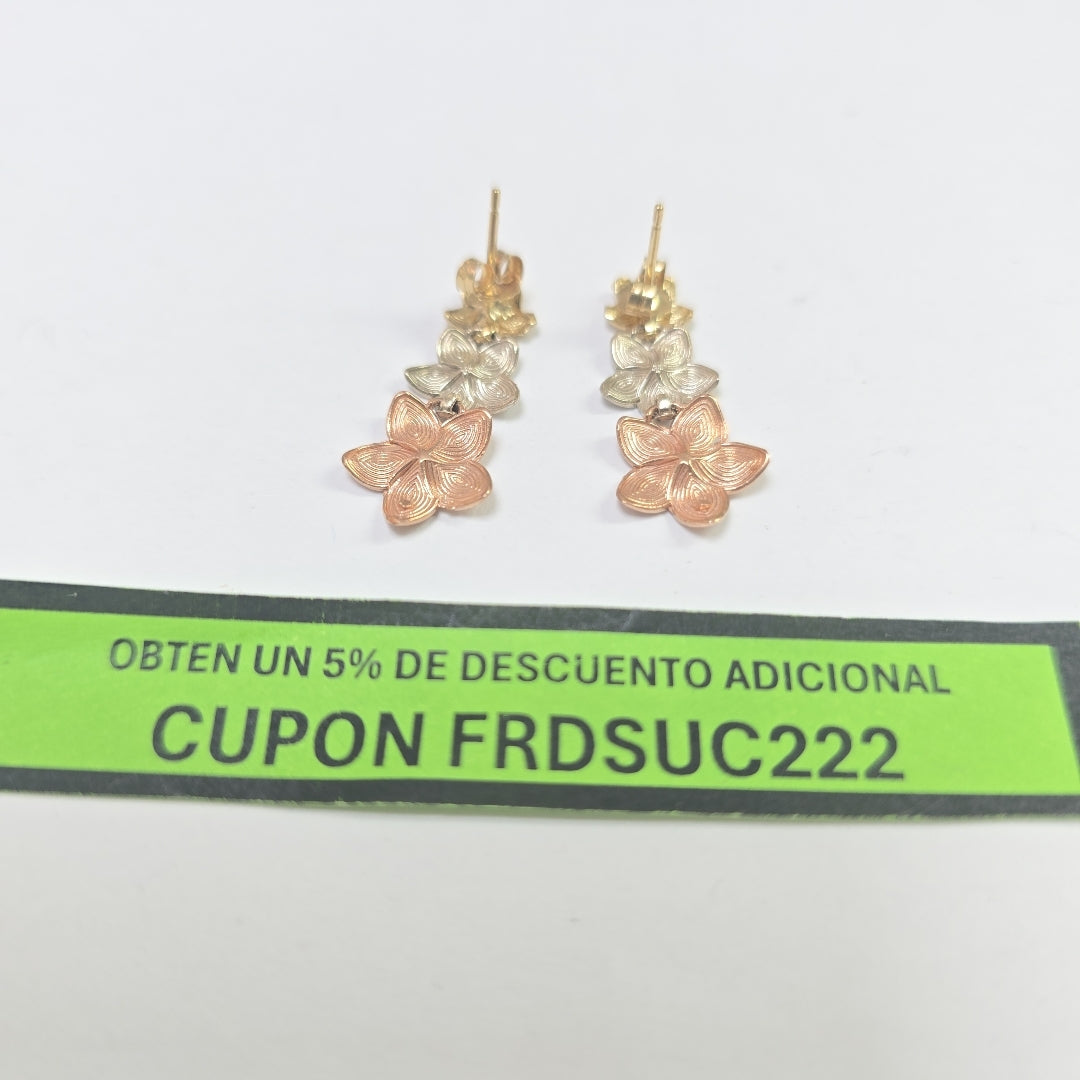ARETES PAR ORO COMBINADO 10 K 1.8 GRMS (SEMINUEVO)
