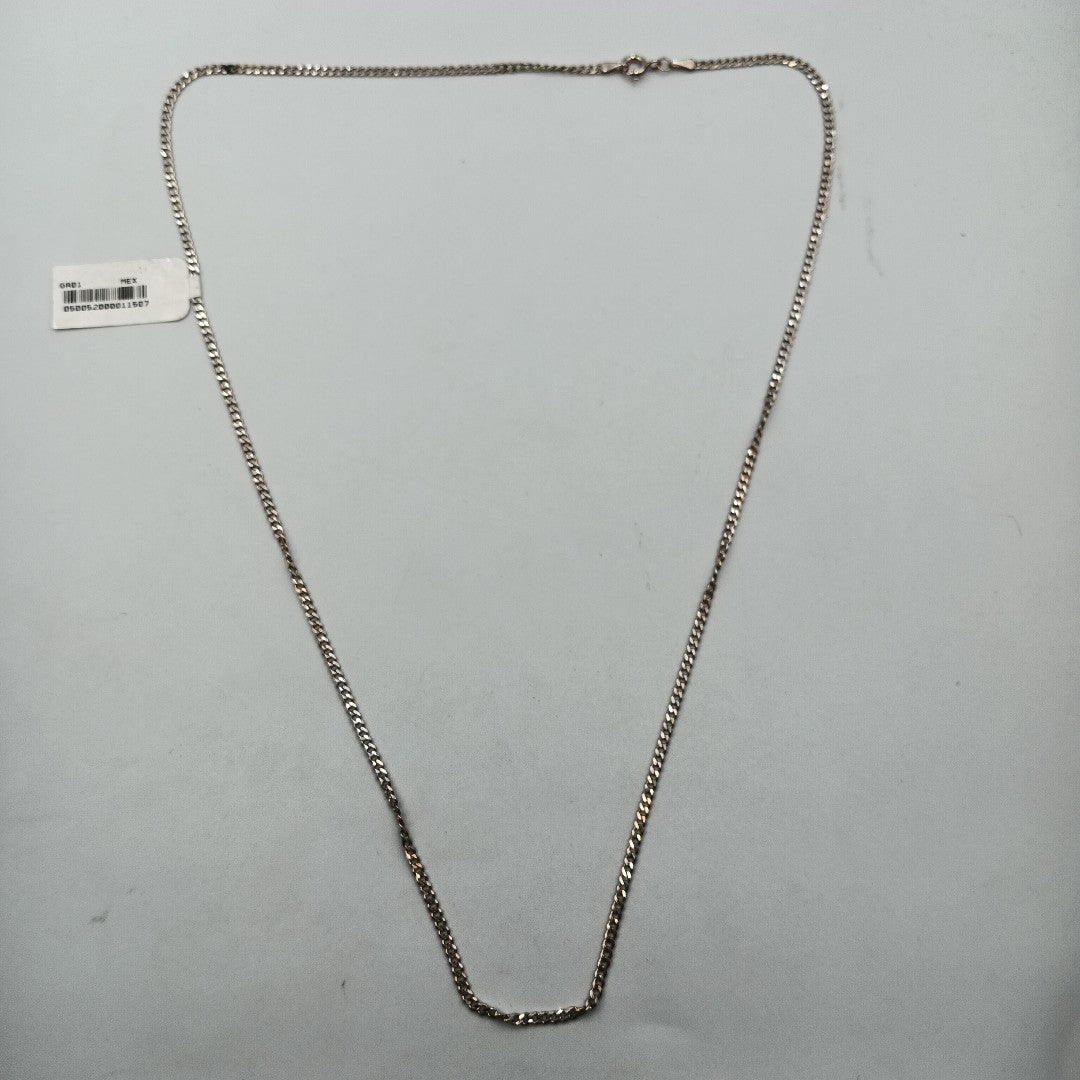 CADENA TEJIDO BARBADO PLATA .925 60 CM 5.6 GR (NUEVO)