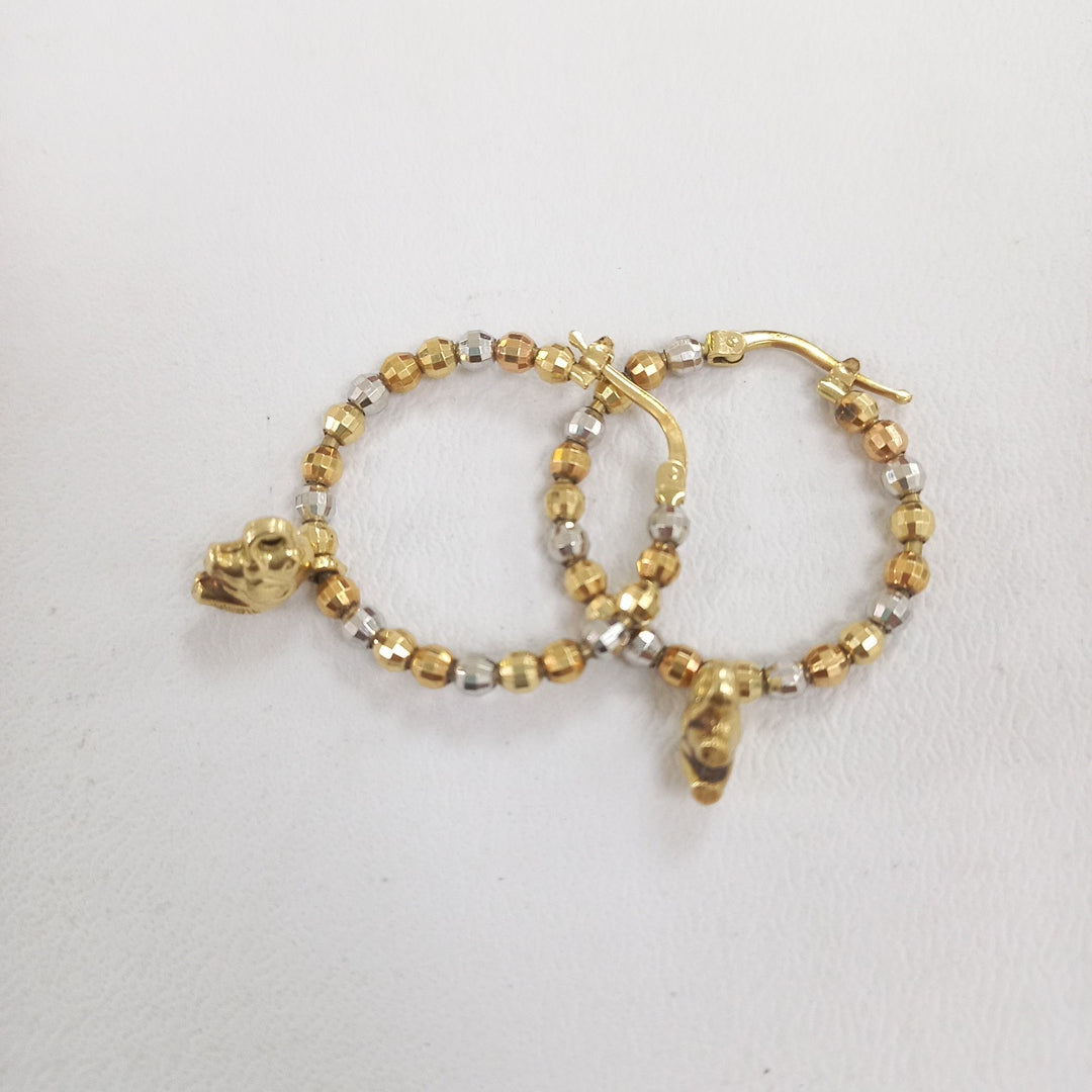ARRACADAS PAR ORO, ORO COMBINADO 14 K 5.8 GRMS (SEMINUEVO)