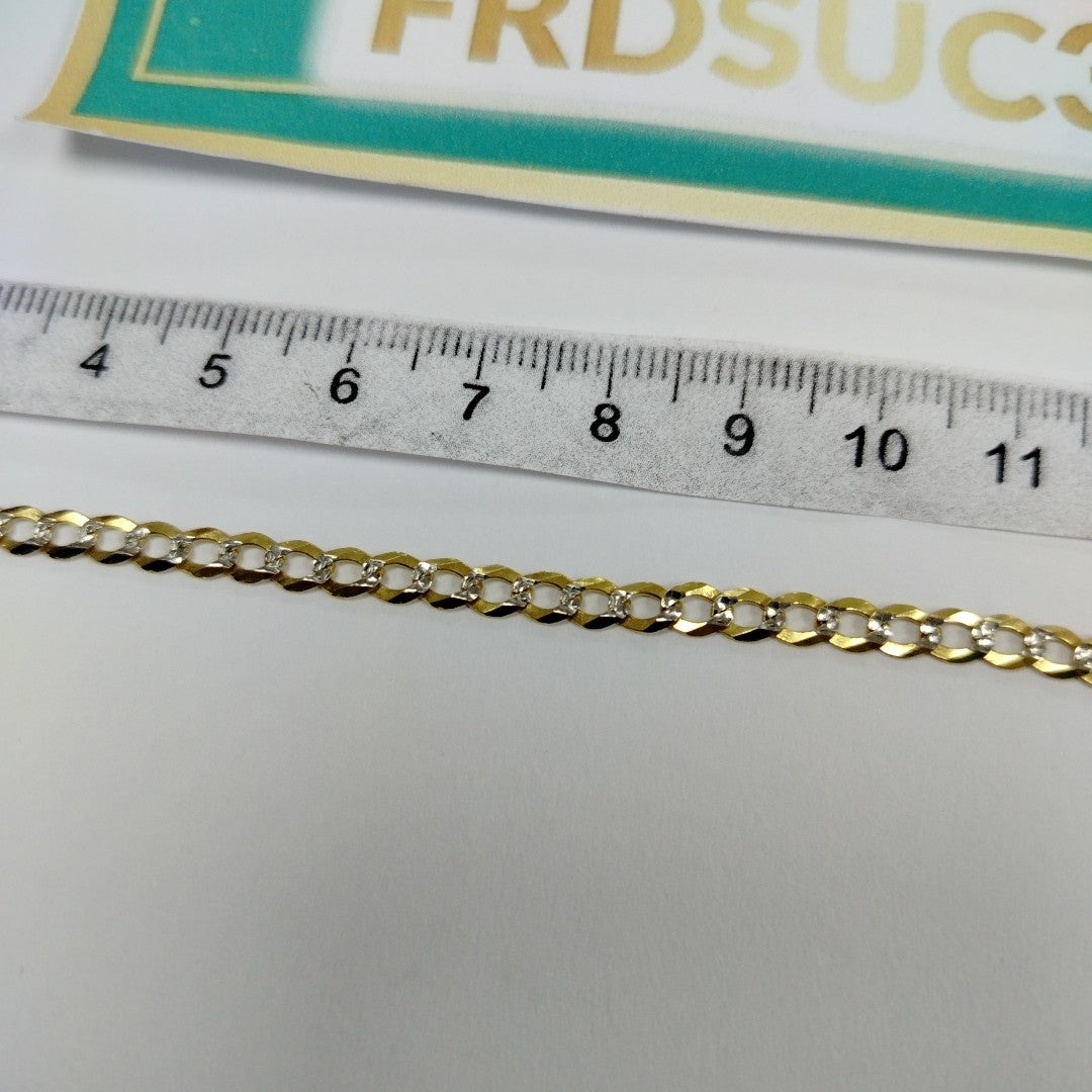 PULSERAS BARBADA DIAMANTADA ORO 14K 21 CM 3.6 GR (NUEVO)