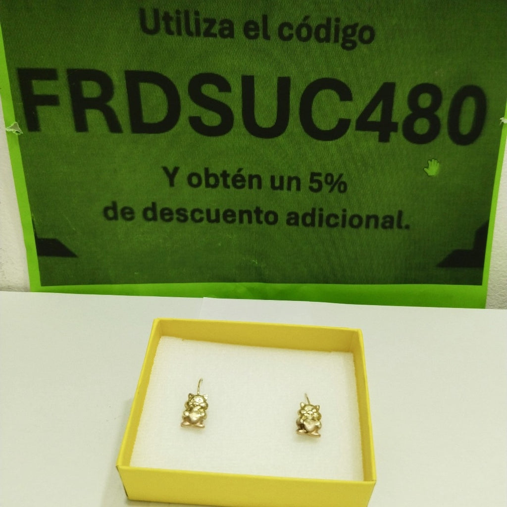 ARETES PAR ORO 14 K 1.3 GRMS (SEMINUEVO)