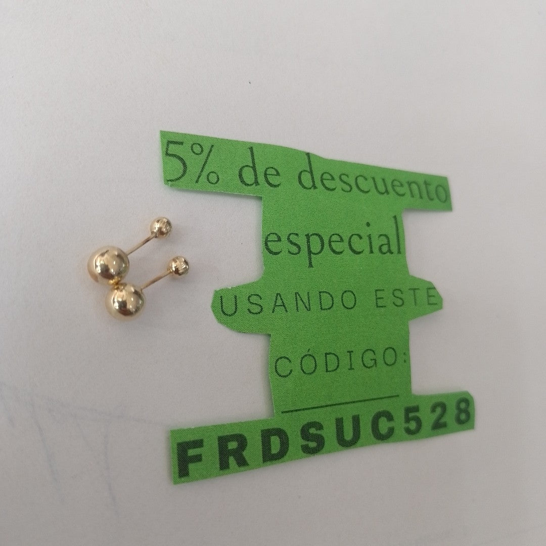 BROQUELES PAR ORO 14 K 1.6 GRMS (SEMINUEVO)