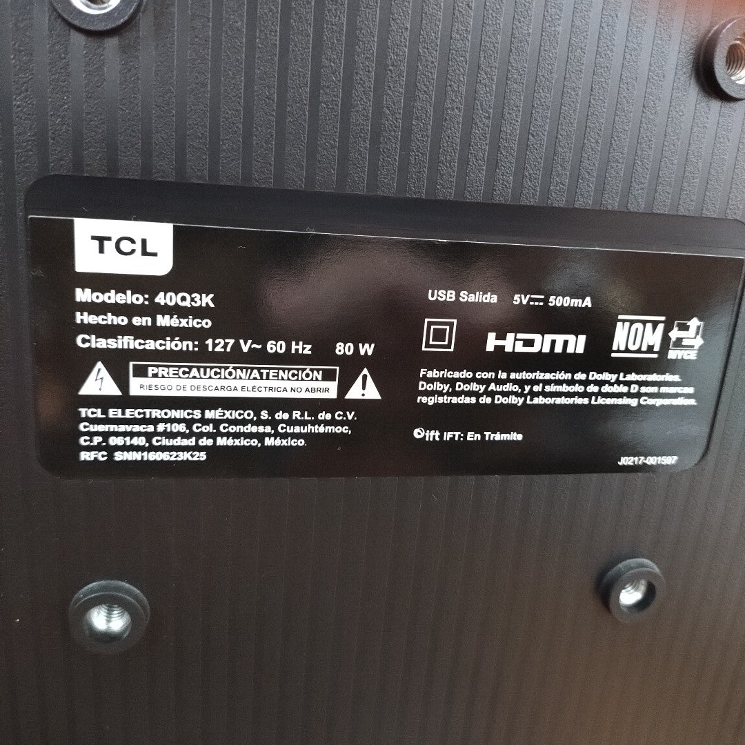PANTALLA TCL 40Q3K (2025) 40" QLED 4K (SEMINUEVO)