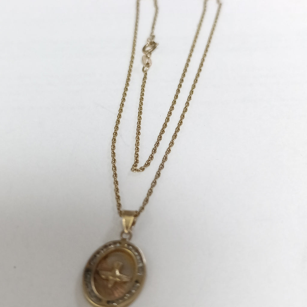 CADENA, MEDALLA RELIGIOSA ORO 10 K 2.5 GRMS (SEMINUEVO)