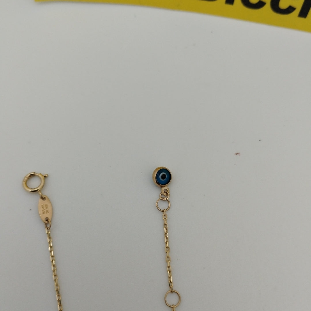 PULSERAS TEJIDO TOBILLERA TJ ESPECIAL ORO 10K 25 CM 1.1 GR (NUEVO)
