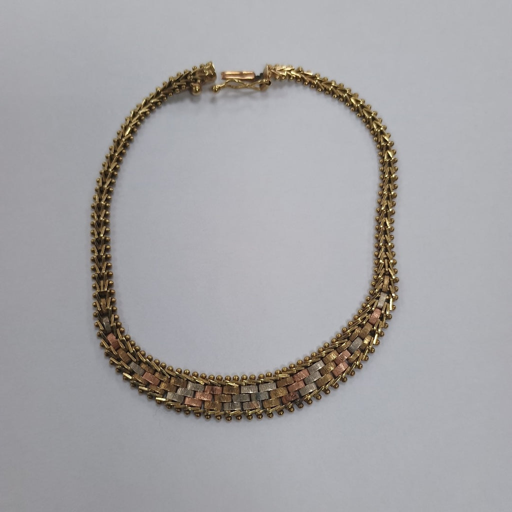 PULSERA ORO COMBINADO 10 K 7.4 GRMS (SEMINUEVO)