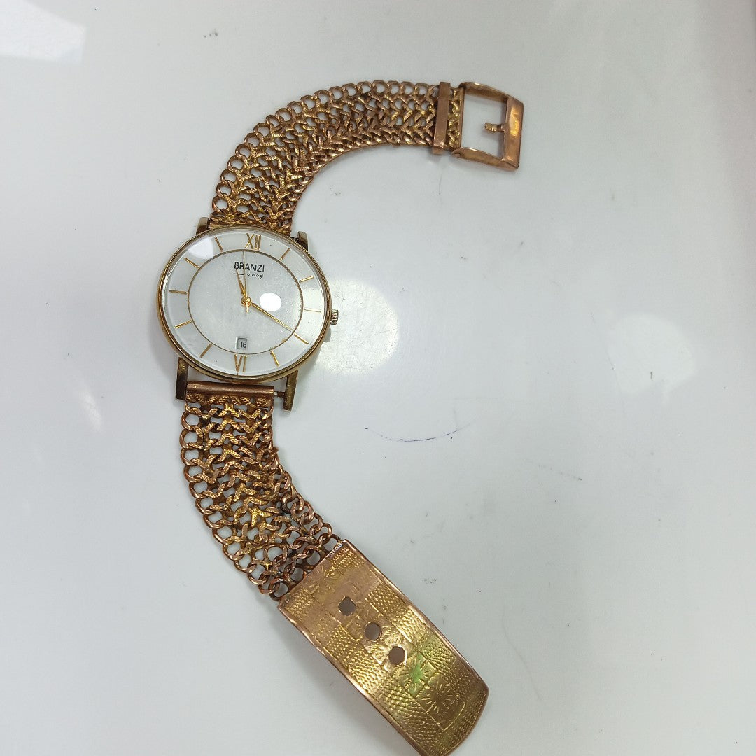 RELOJ CAJA ACERO PULSO ORO ORO 8 K 26.4 GRMS (SEMINUEVO)