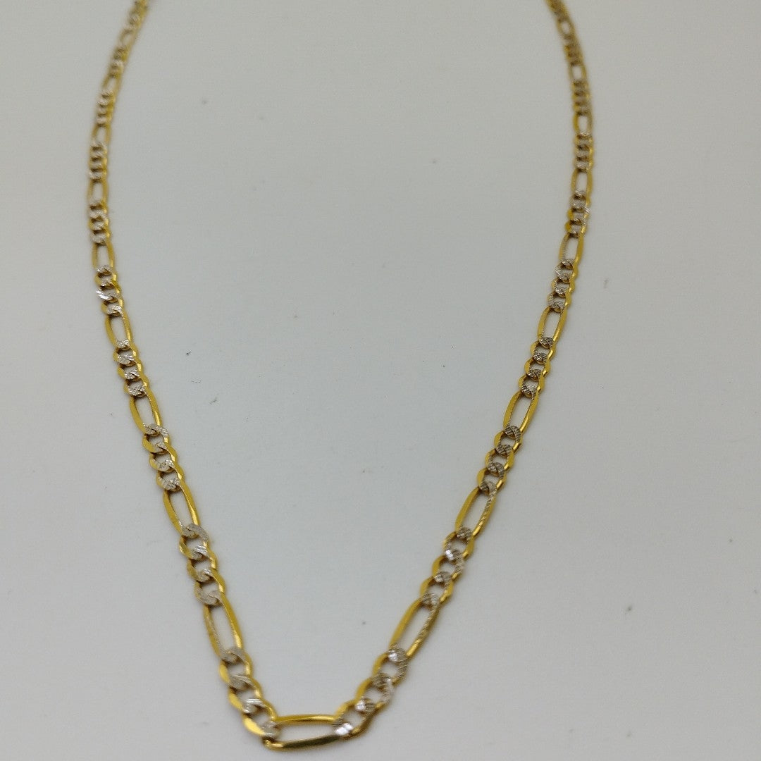CADENAS TEJIDO 3X1 DIAMANTADO ORO 10K 50 CM 5.7 GR (NUEVO)