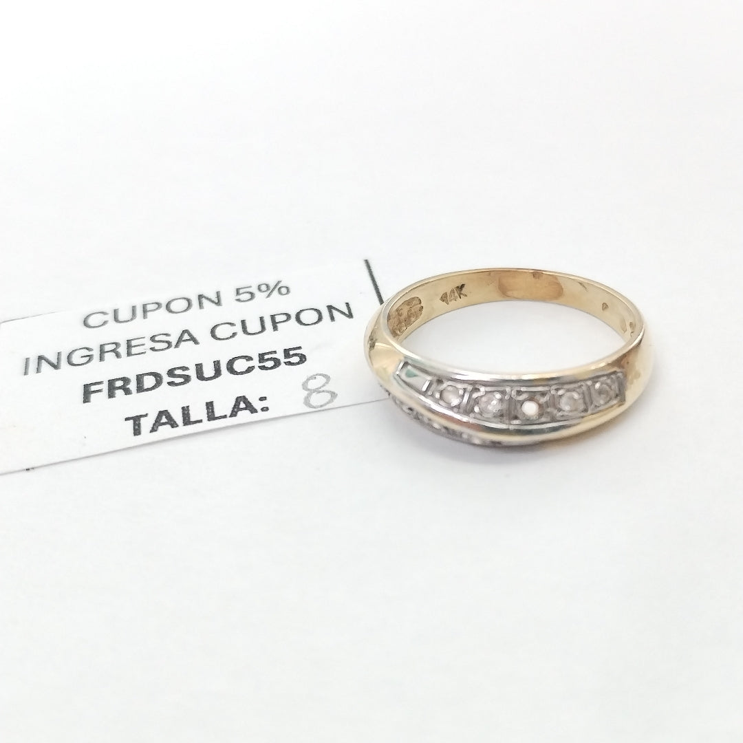 ANILLITO ORO, ORO BLANCO 14 K 2.7 GRMS (SEMINUEVO)