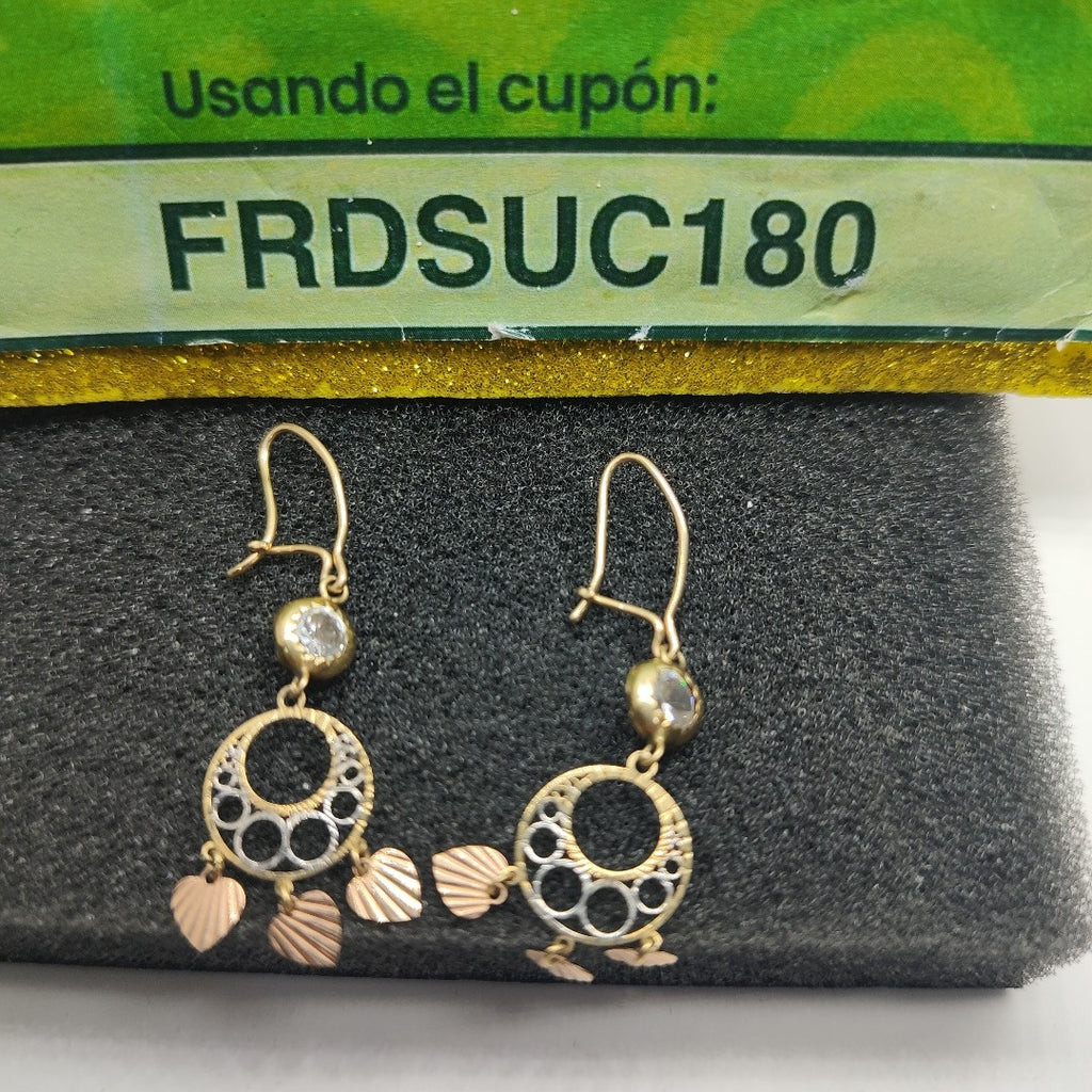 ARETES PAR ORO,ORO COMBINADO 10 K 1,60 GRMS (SEMINUEVO)