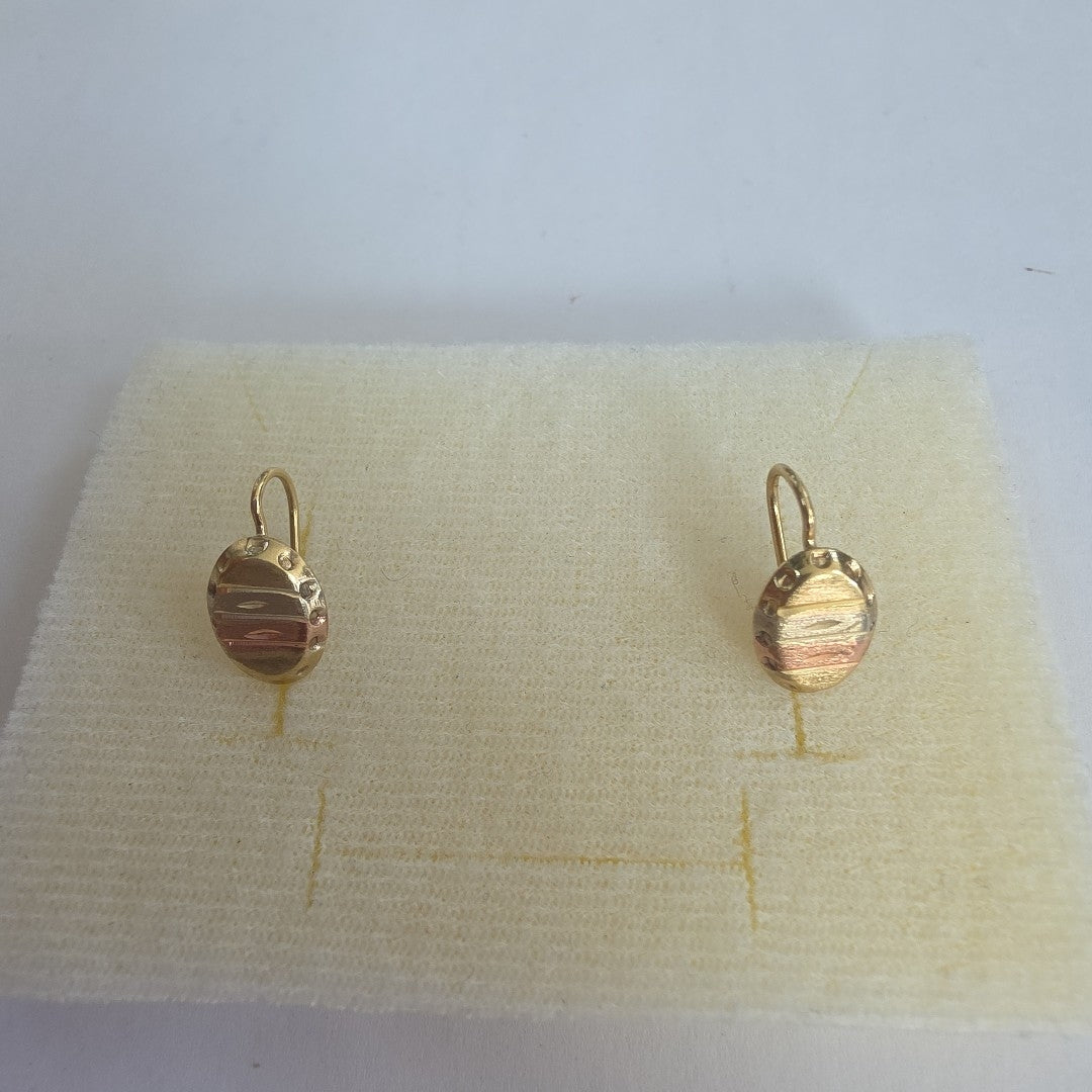 ARETES PAR ORO, RODIADO 10 K 1.1 GRMS (SEMINUEVO)
