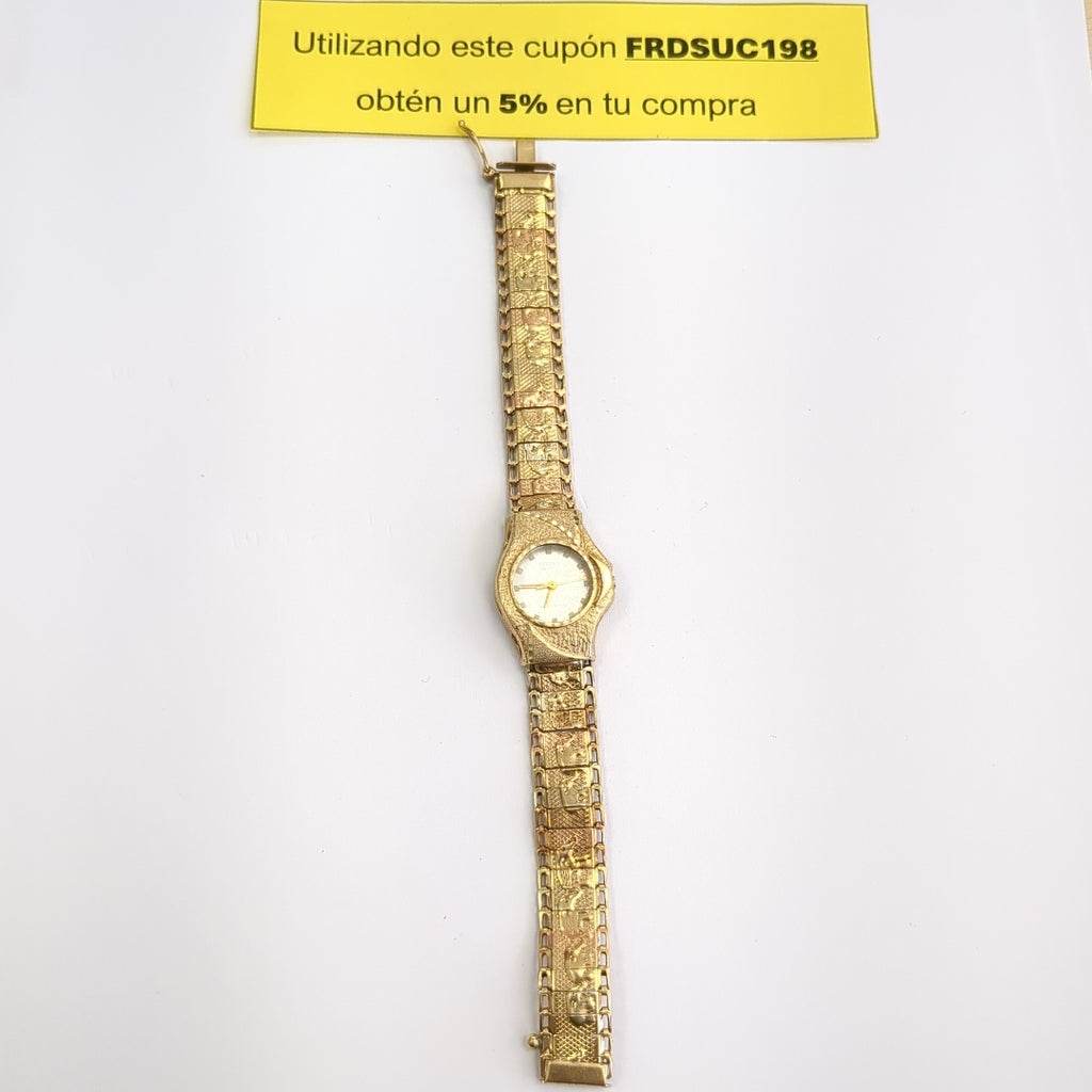 RELOJ CAJA Y PULSO ORO ORO, ORO COMBINADO 14 K 26.1 GRMS (SEMINUEVO)