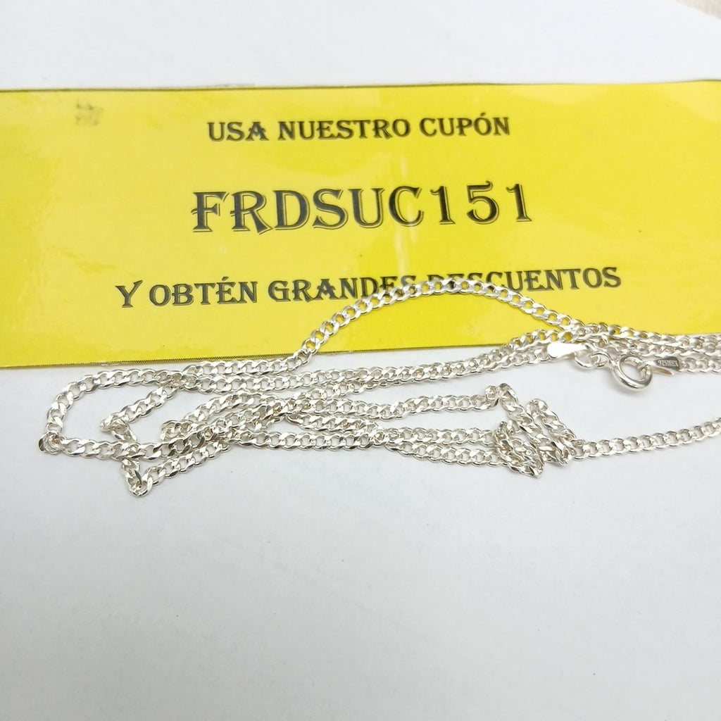 CADENA TEJIDO BARBADO PLATA .925 60 CM 5.5 GR (NUEVO)