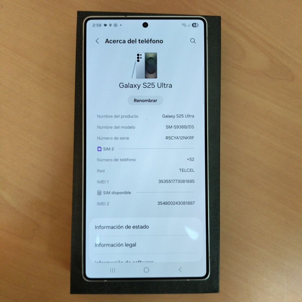 CELULAR SAMSUNG GALAXY S25 ULTRA SM-S938B (2025) 256 GB 12 GB RAM (SEMINUEVO)