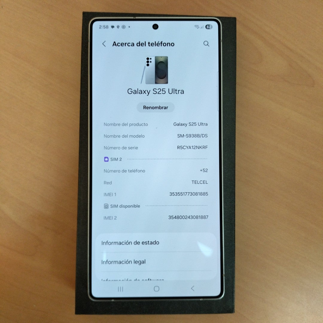 CELULAR SAMSUNG GALAXY S25 ULTRA SM-S938B (2025) 256 GB 12 GB RAM (SEMINUEVO)