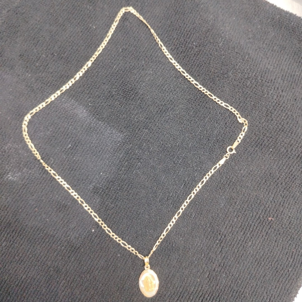 CADENA, MEDALLA RELIGIOSA ORO COMBINADO 10 K 4.8 GRMS (SEMINUEVO)