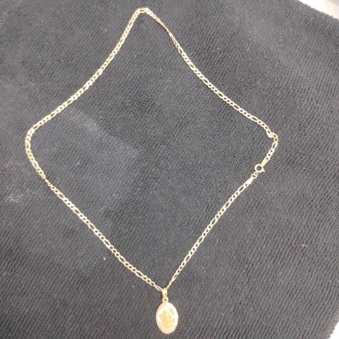 CADENA, MEDALLA RELIGIOSA ORO COMBINADO 10 K 4.8 GRMS (SEMINUEVO)