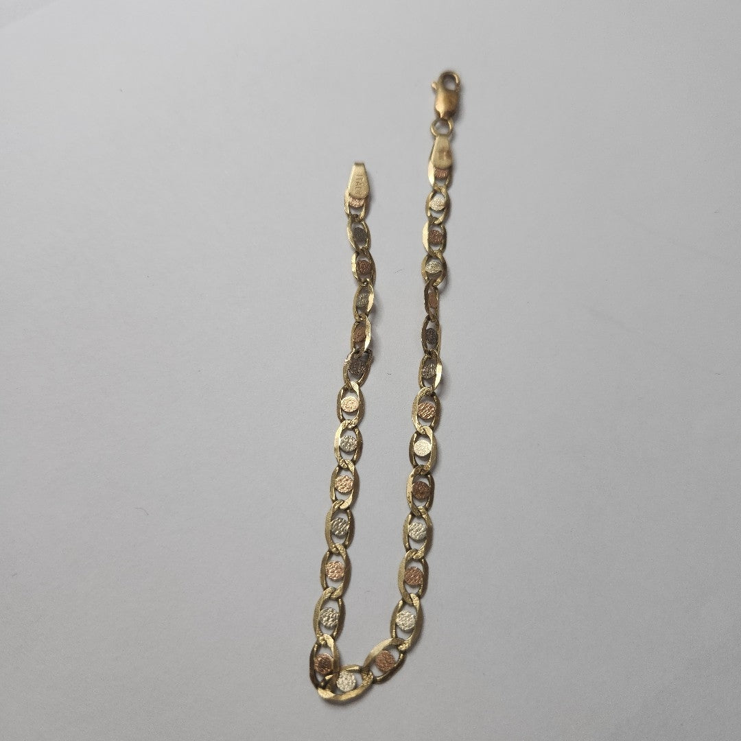 PULSERA ORO COMBINADO 14 K 3.4 GRMS (SEMINUEVO)