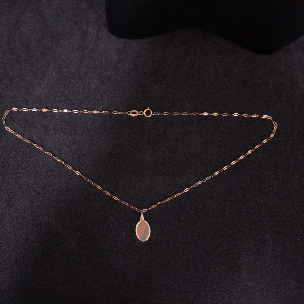CADENA, MEDALLA RELIGIOSA ORO 10 K 1.2 GRMS (SEMINUEVO)