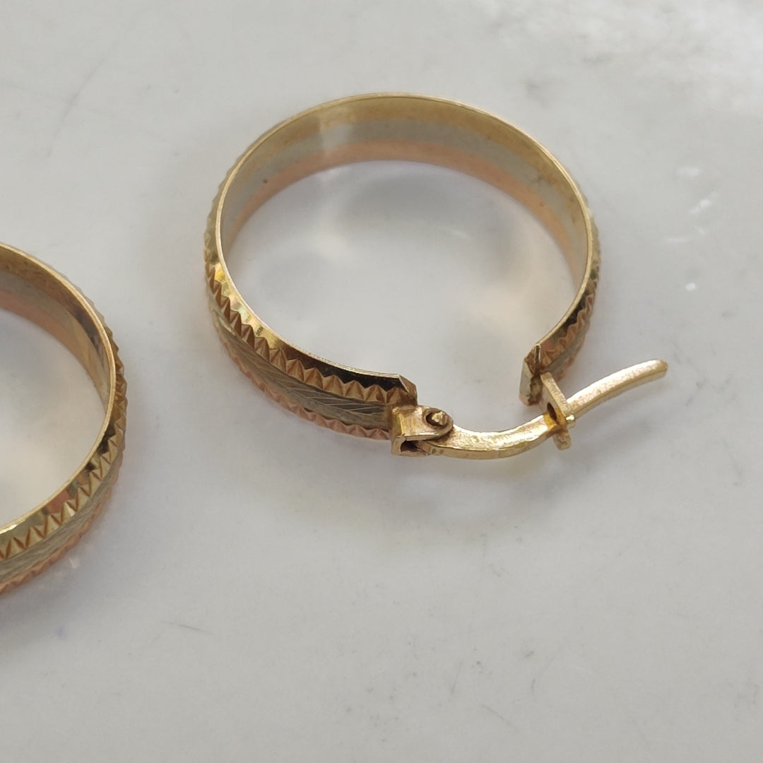 ARRACADAS PAR ORO COMBINADO 14 K 4.6 GRMS (SEMINUEVO)