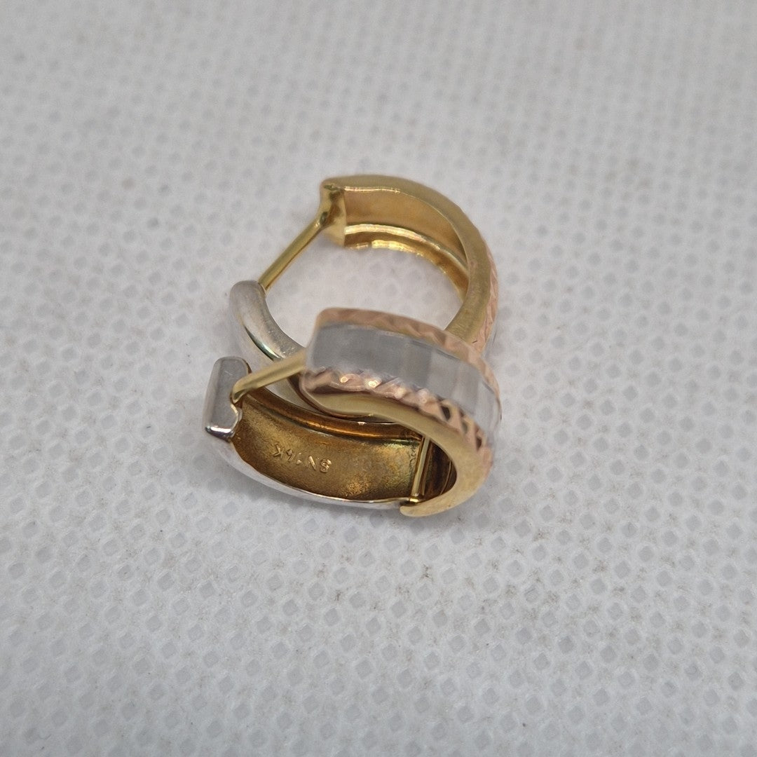 ARRACADAS PAR ORO COMBINADO 14 K 1,10 GRMS (SEMINUEVO)