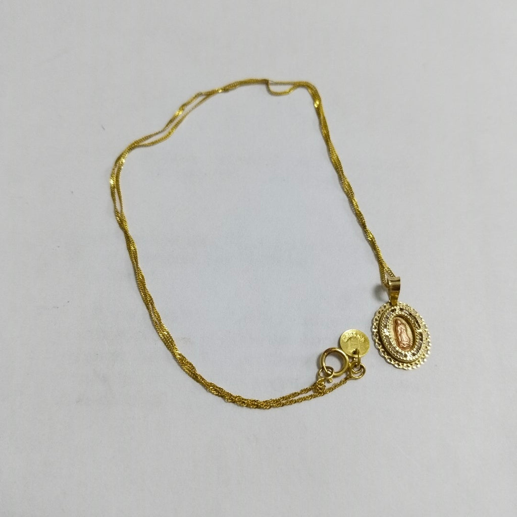 CADENA,MEDALLA RELIGIOSA ORO 10 K 1,20 GRMS (SEMINUEVO)