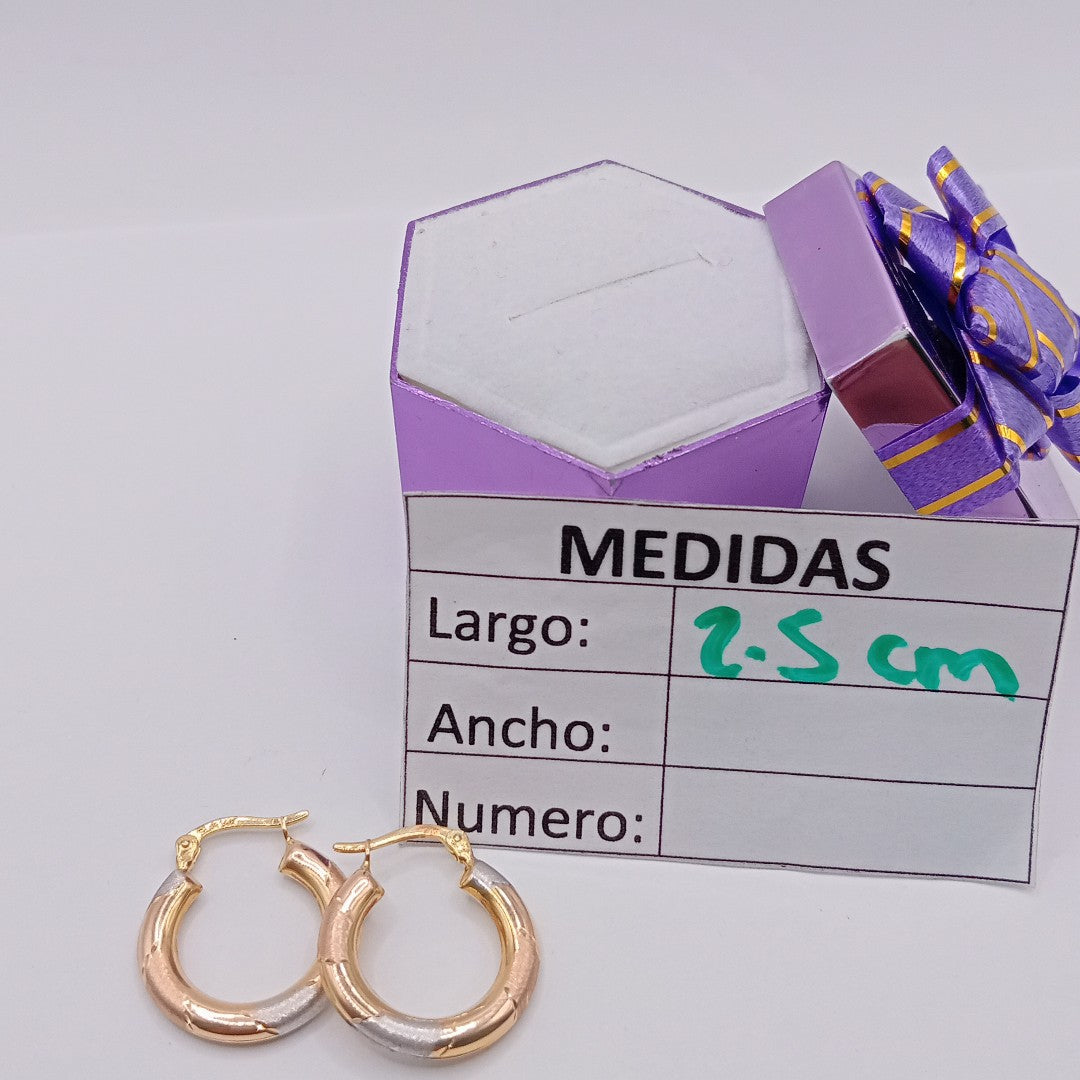 ARRACADAS PAR ORO COMBINADO 14 K 1,90 GRMS (SEMINUEVO)