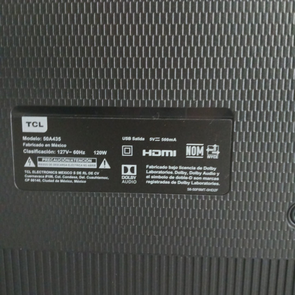 PANTALLA TCL 50A435 (2020) 50" LED 4K (SEMINUEVO)