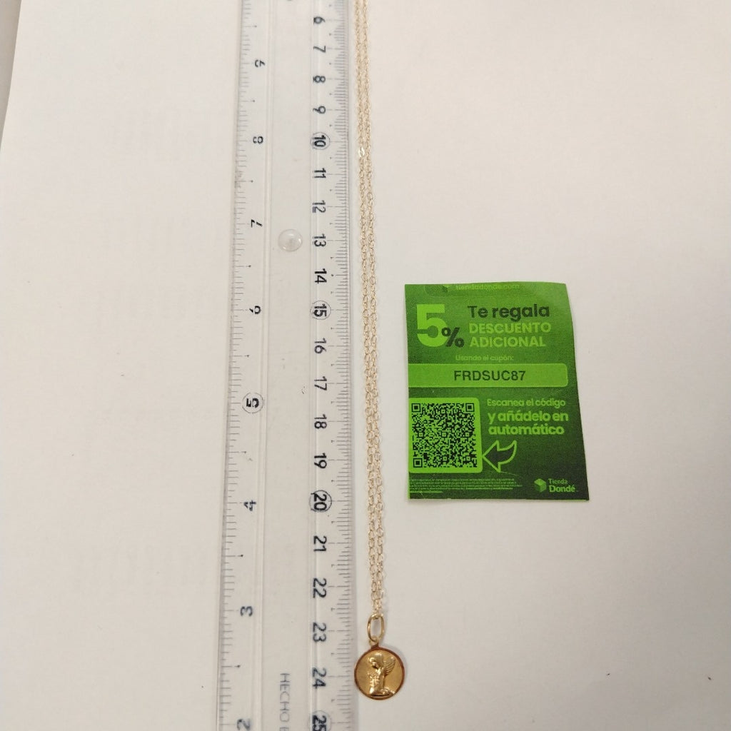 CADENA,MEDALLA RELIGIOSA ORO 14 K 1,60 GRMS (SEMINUEVO)