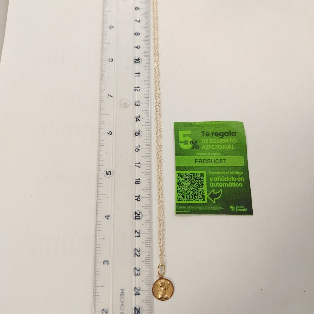 CADENA,MEDALLA RELIGIOSA ORO 14 K 1,60 GRMS (SEMINUEVO)