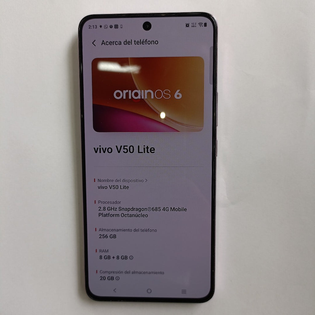 CELULAR VIVO V50 LITE V2441 (2025) 256 GB 8 GB RAM (SEMINUEVO)