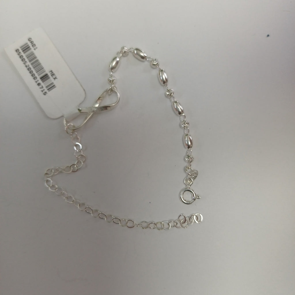 PULSERA TEJIDO INFINITO PLATA .925 18 CM 2.4 GR (NUEVO)