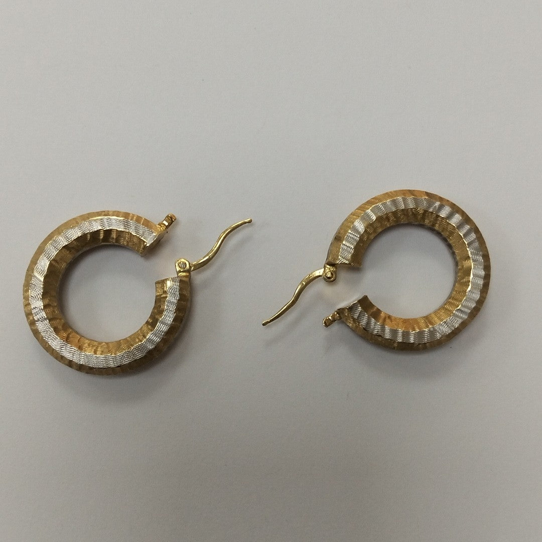 ARRACADAS PAR ORO, ORO COMBINADO 14 K 4.4 GRMS (SEMINUEVO)