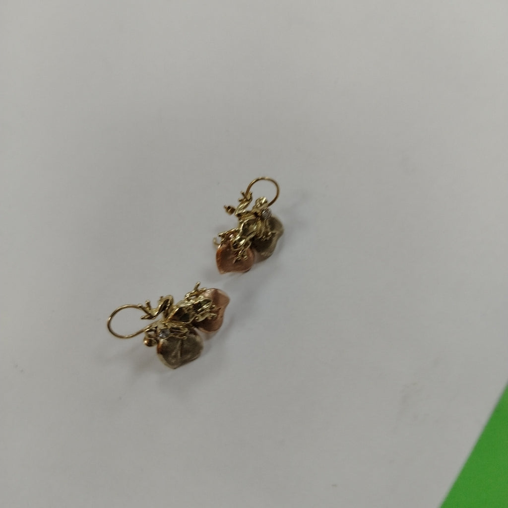 ARETES PAR ORO, ORO COMBINADO 14 K 6.3 GRMS (SEMINUEVO)