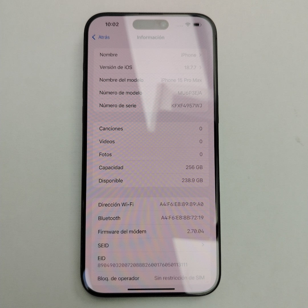 CELULAR APPLE IPHONE 15 PRO MAX A3105 (2023) 256 GB 8 GB RAM (SEMINUEVO)