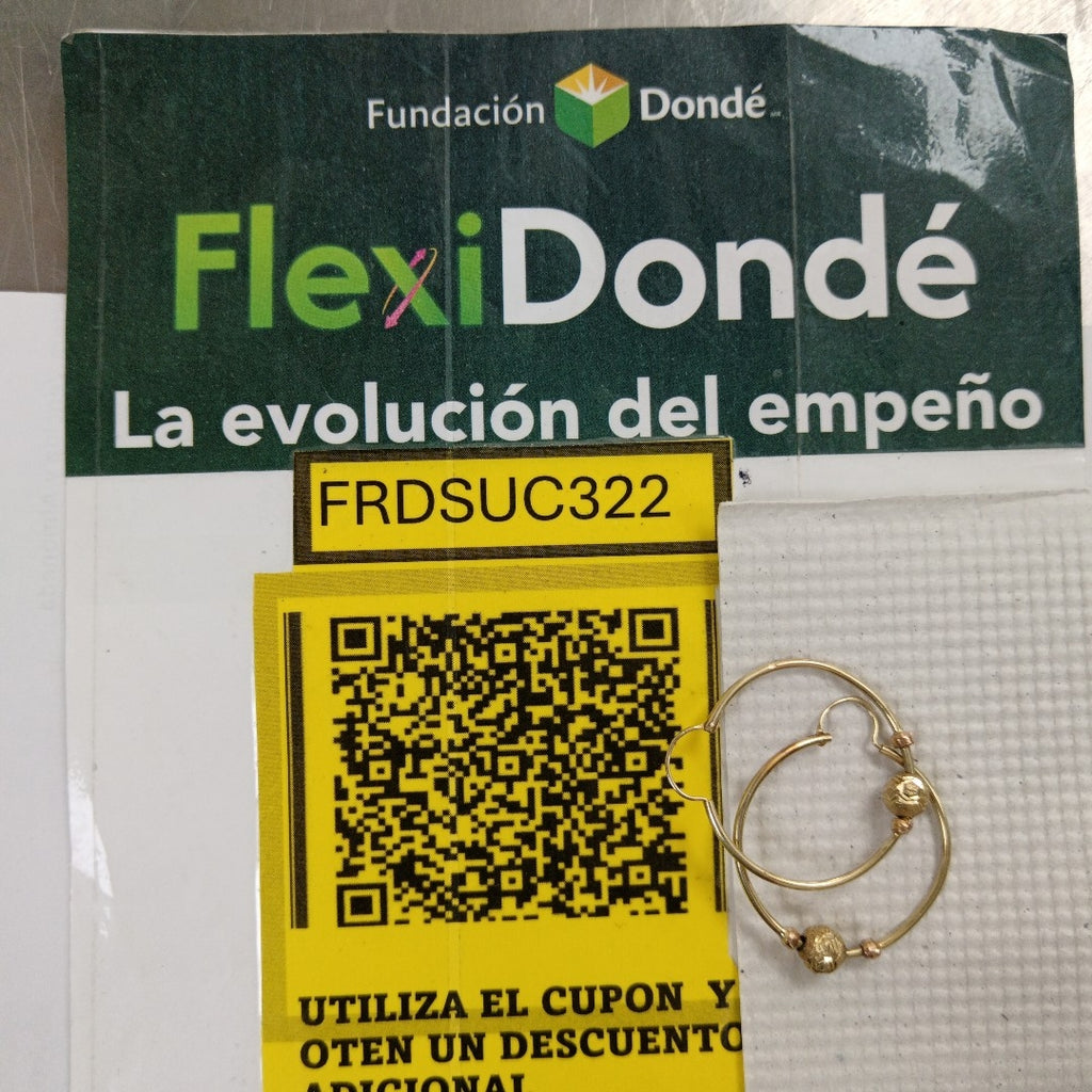 ARRACADAS PAR ORO 14 K 2.7 GRMS (SEMINUEVO)
