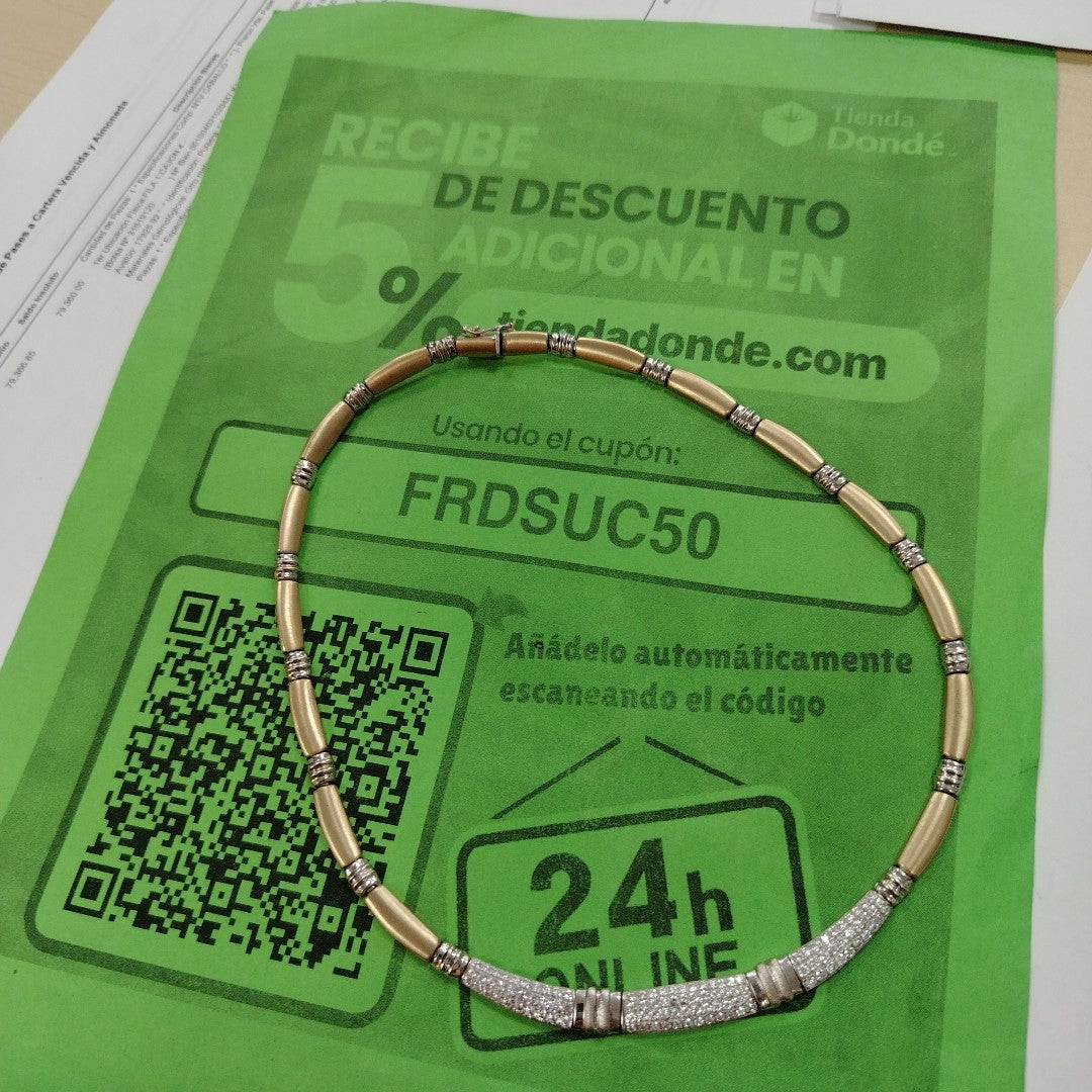 GARGANTILLA ORO, RODIADO 14 K 20.7 GRMS (SEMINUEVO)